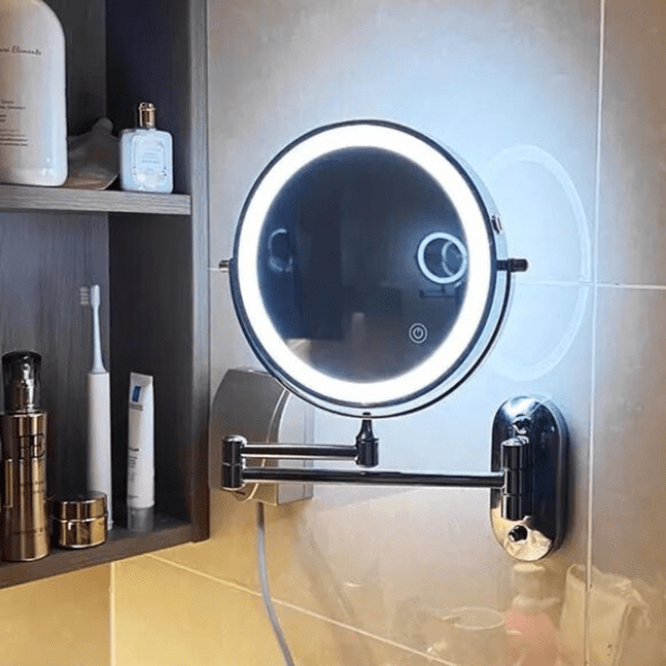 BowLift | LED Magnifying Mirror with Adjustable Lighting and Rechargeable Battery