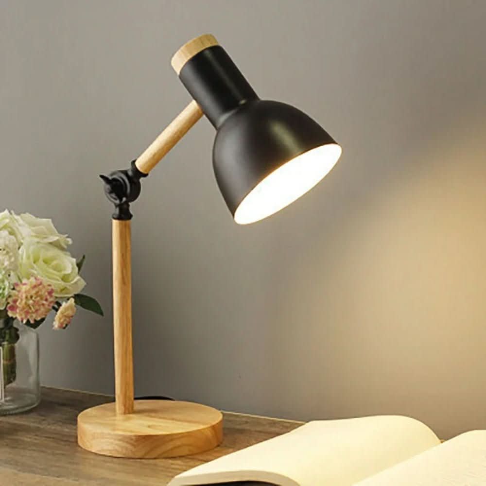 BowLift | Scandinavian table lamp made of wood with LED & adjustable arm