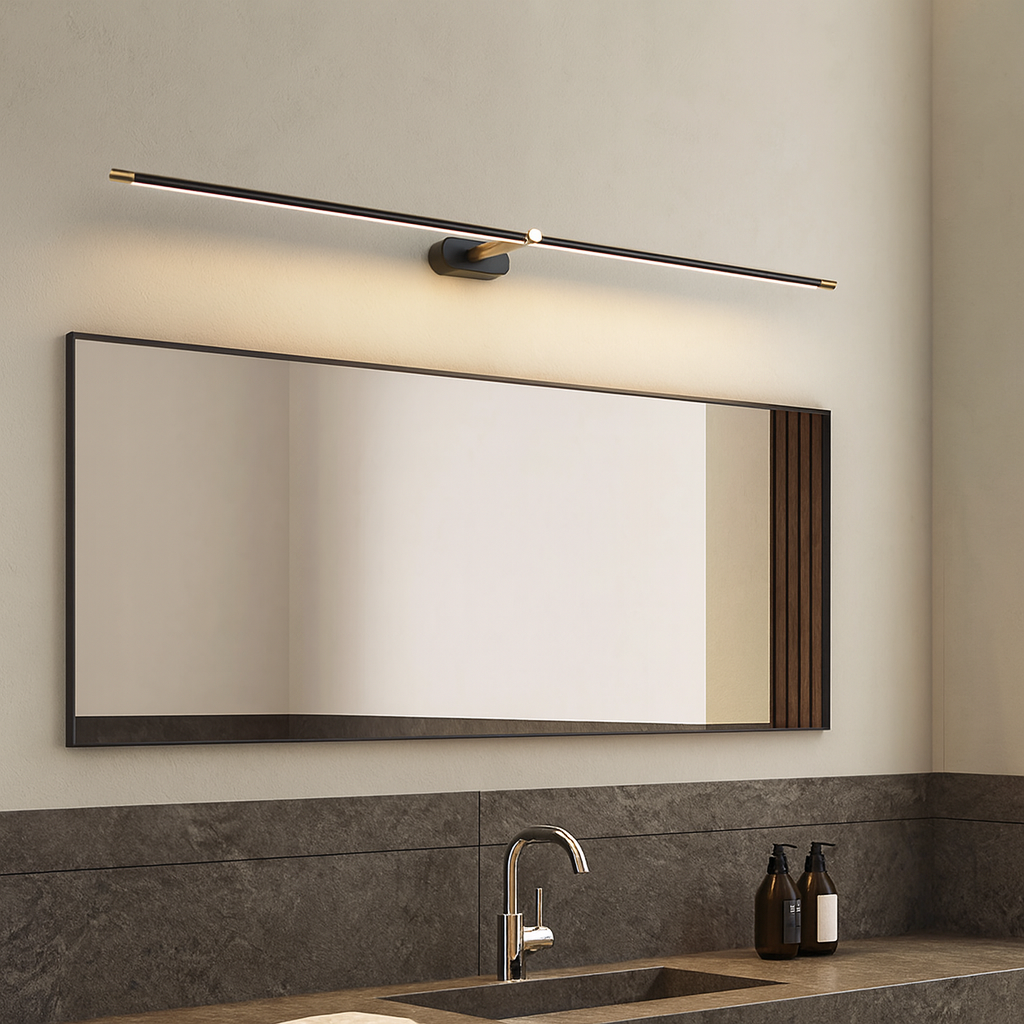 BowLift | LED Bathroom Mirror Wall Lamp – Minimalist Wall Sconce with Warm Light, Aluminum 70/100/130 cm