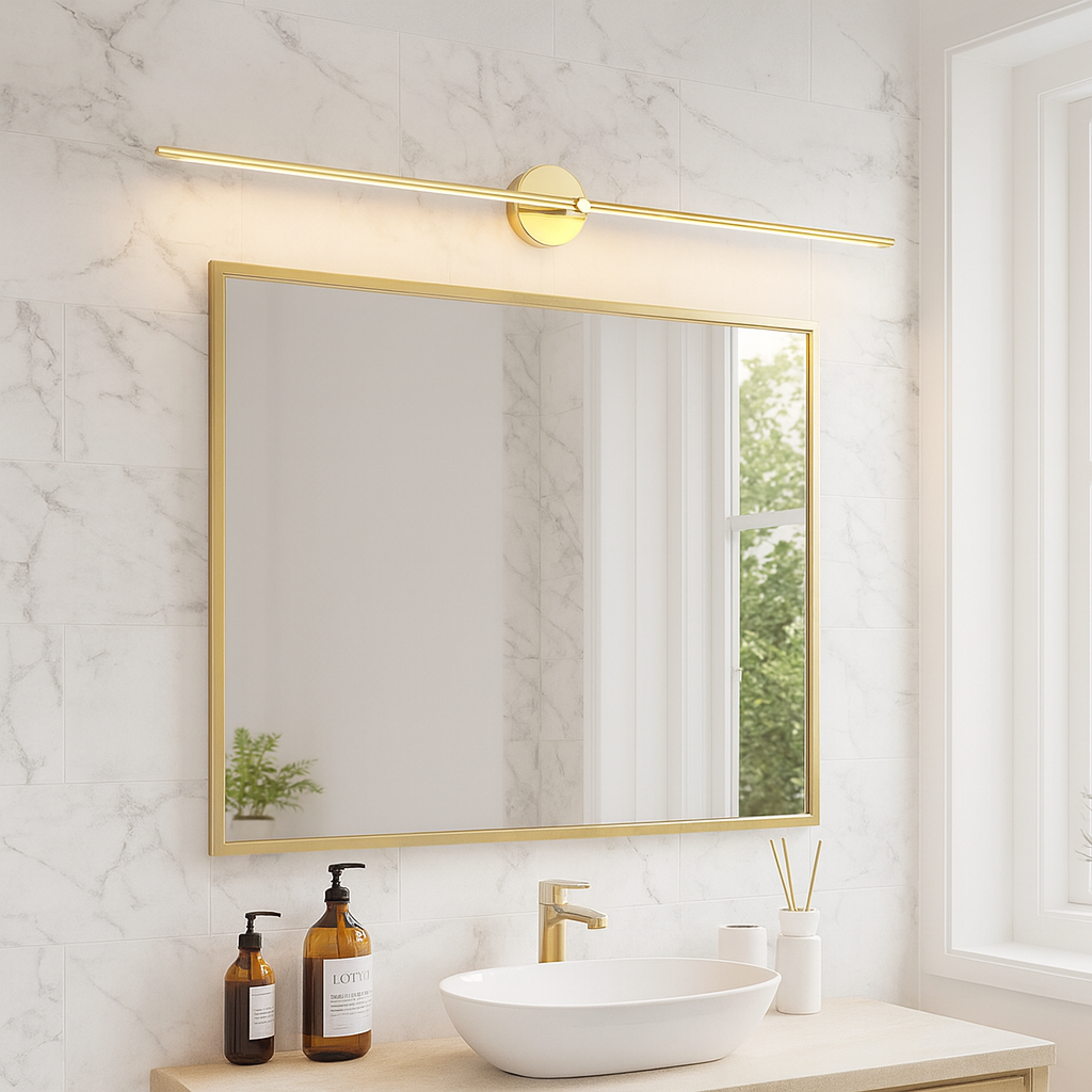 BowLift | LED Bathroom Mirror Wall Lamp – Minimalist Wall Sconce with Warm Light, Aluminum 70/100/130 cm