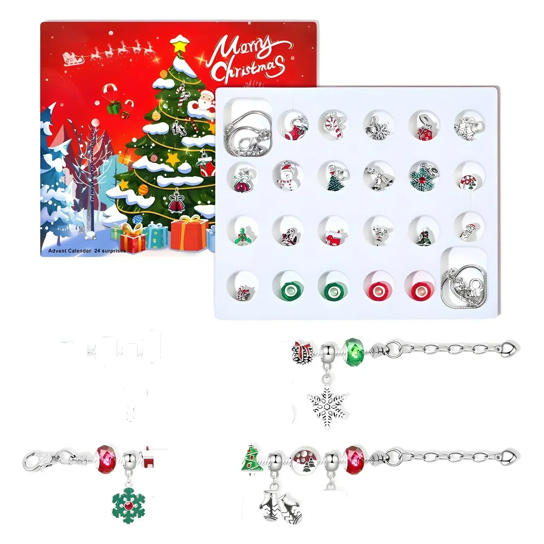 BowLift | JoyCraft Adventskalender Giftbox 2025 – 24-daagse DIY kalender voor meisjes met sneeuwman & kerstman