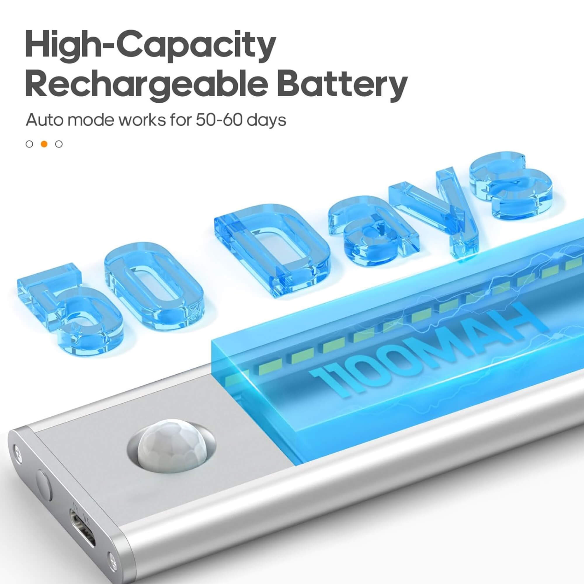 BowLift | Magnetic Motion Sensor Light | Modern Silver Design, USB Rechargeable & Easy-to-Mount for Home Safety and Ambiance