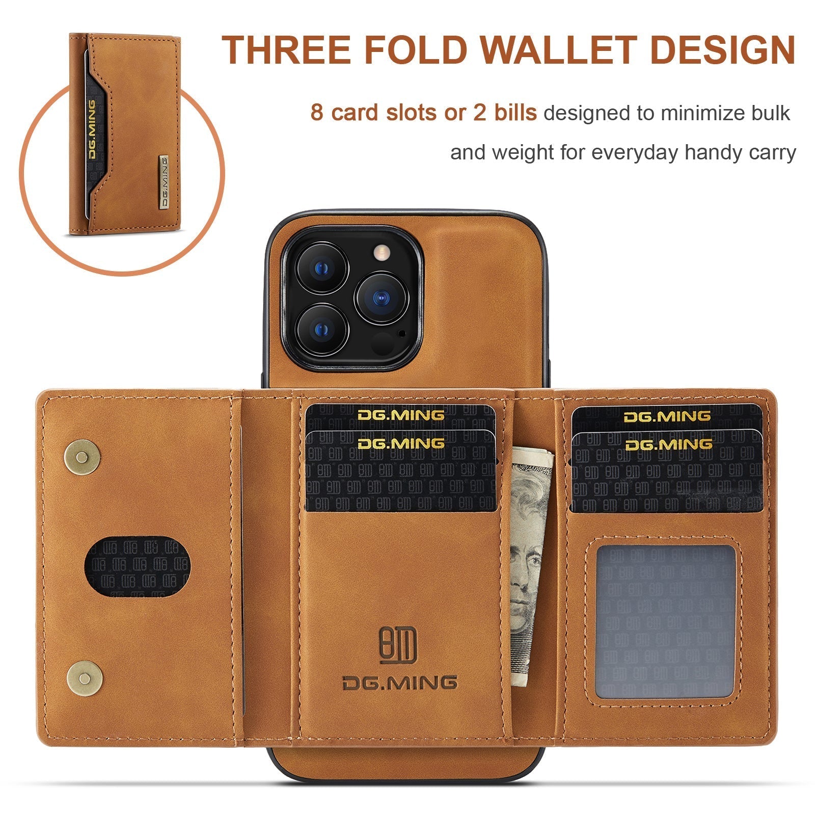 BowLift | 2 in 1 detachable leather wallet case for iPhone