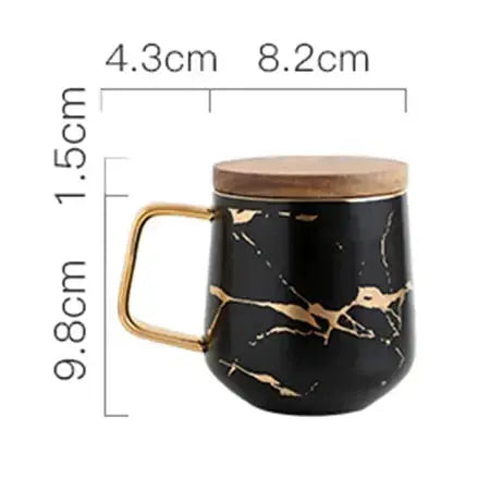 BowLift | Marble Pattern Coffee Mug with Gold Decoration
