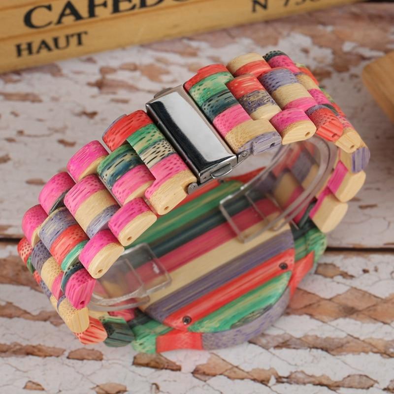 BowLift | Men Women Fashion Colorful Wood Bamboo Watch Quartz Analog Handmade Full Wooden Bracelet Luxury Wristwatches Gifts for Lovers