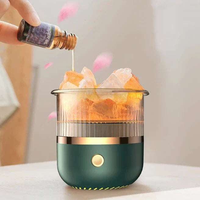 BowLift | Himalaya salt crystal lamp & essential oil diffuser, USB ultrasonic humidifier for home & office