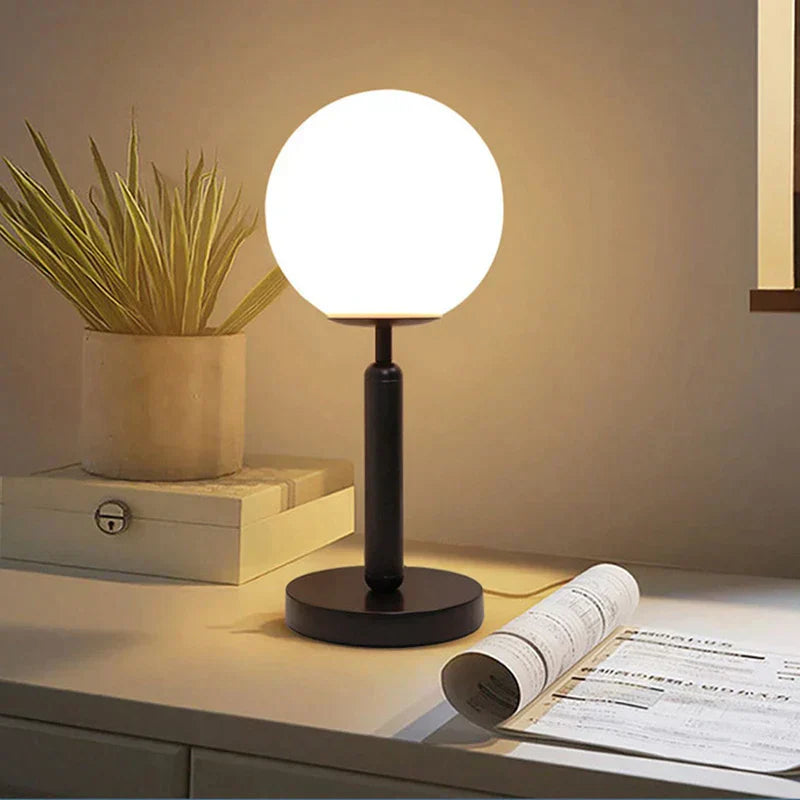 BowLift | Stylish Brass & Glass LED Table Lamp – GlowSphere