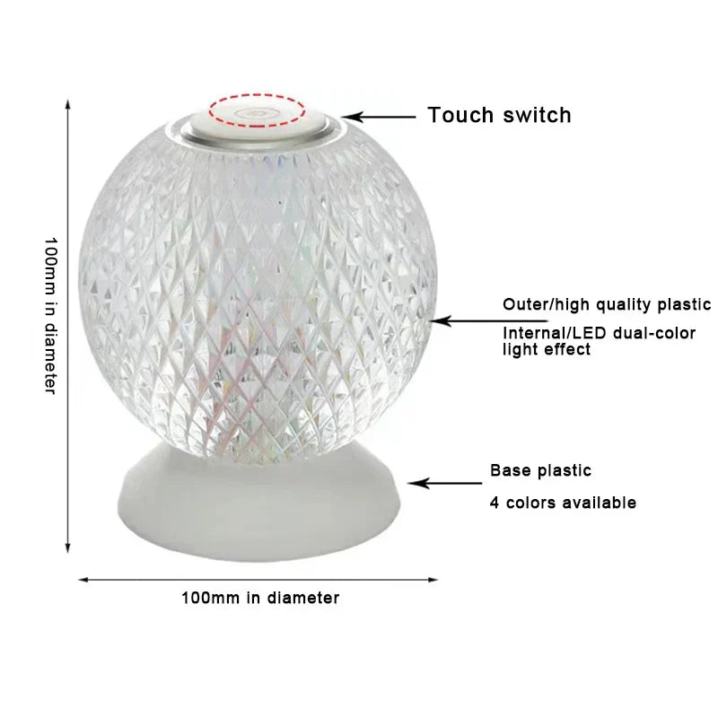 BowLift | Chic Crystal Table Lamp – Wireless Luxury Lighting