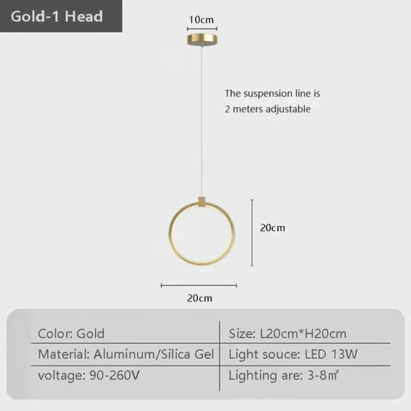 BowLift | Elegant Double Ring Pendant Light | DuoGlow