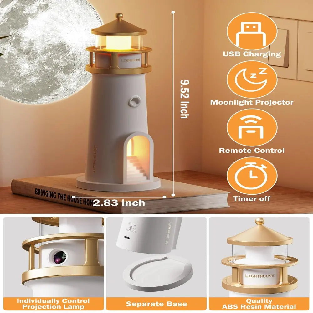 BowLift | Moonlight Lighthouse Night Light – Soothing Glow for Any Room