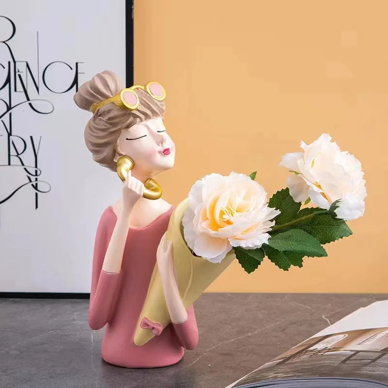 BowLift | FloralFinesse - Girl Vase Decor