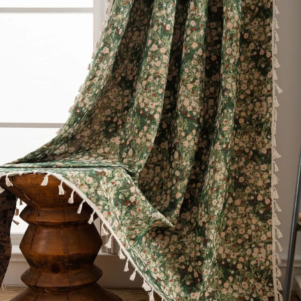 BowLift | Noveau Ditsy Floral Tassel Curtain