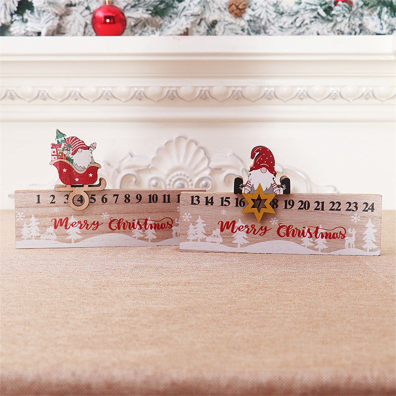 Wooden Christmas Old Man Countdown Calendar