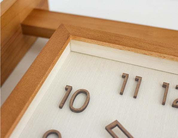 BowLift | Wall-Corner-Two-Sided Wood-Analog-Clock