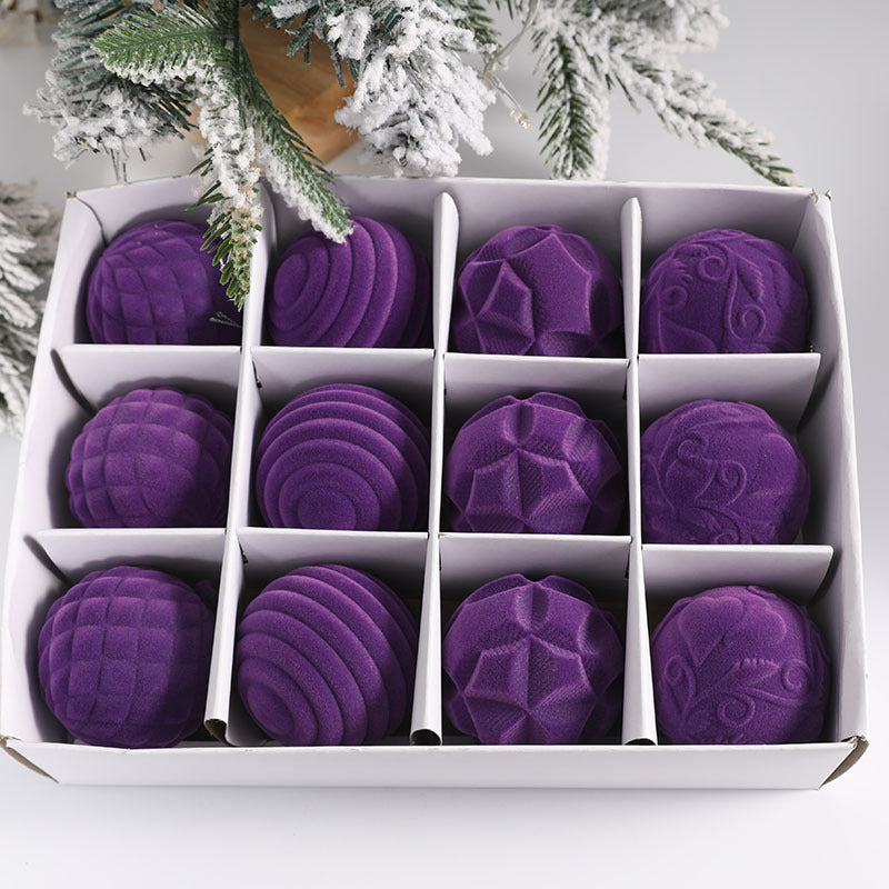 BowLift | Flocking Christmas Ball 6cm12 Boxed Christmas Tree Velvet Ball Holiday Decorations