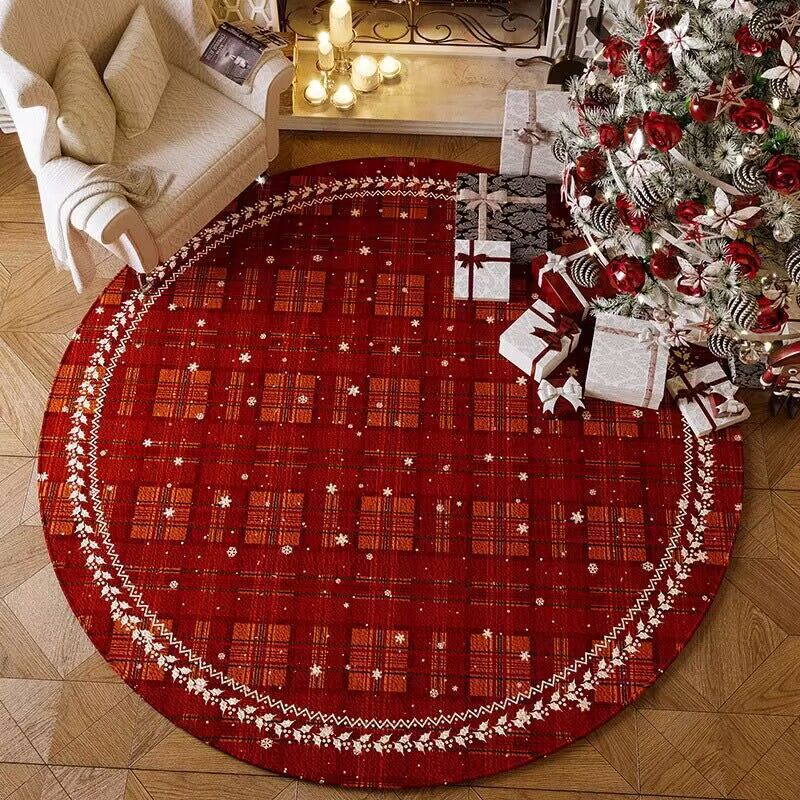 BowLift | Christmas Rug - Living Room Red Festive Carpet Absorbent Non-slip