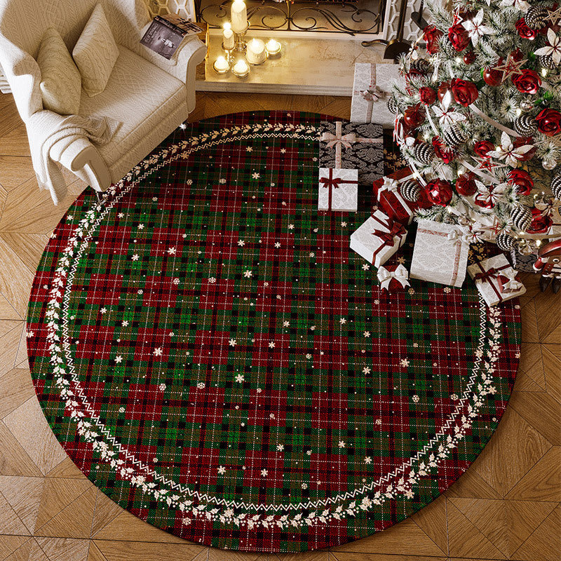 BowLift | Christmas Rug - Living Room Red Festive Carpet Absorbent Non-slip