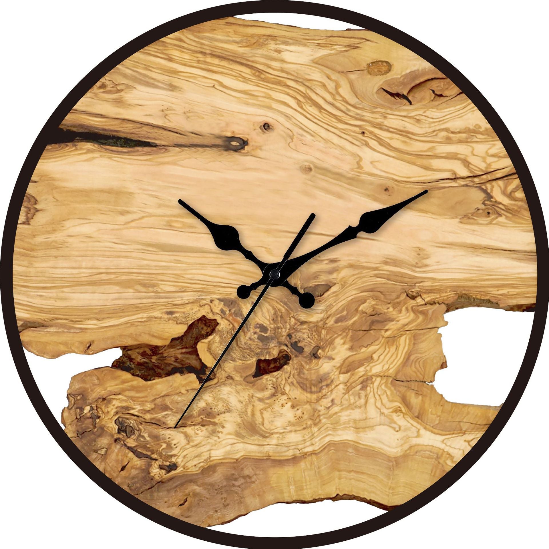 BowLift | Wood imitation acrylic silent wall clock for the living room 30 cm