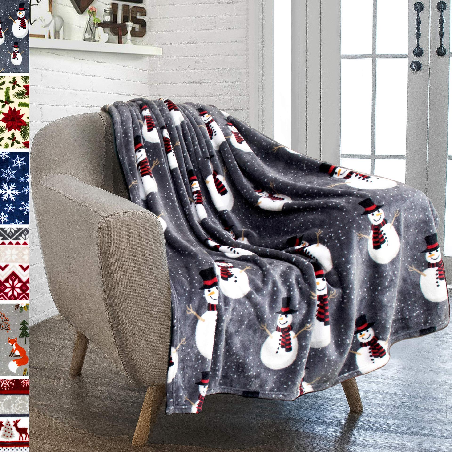 BowLift | Christmas Holiday Reindeer Snow Flannel Blanket Warm