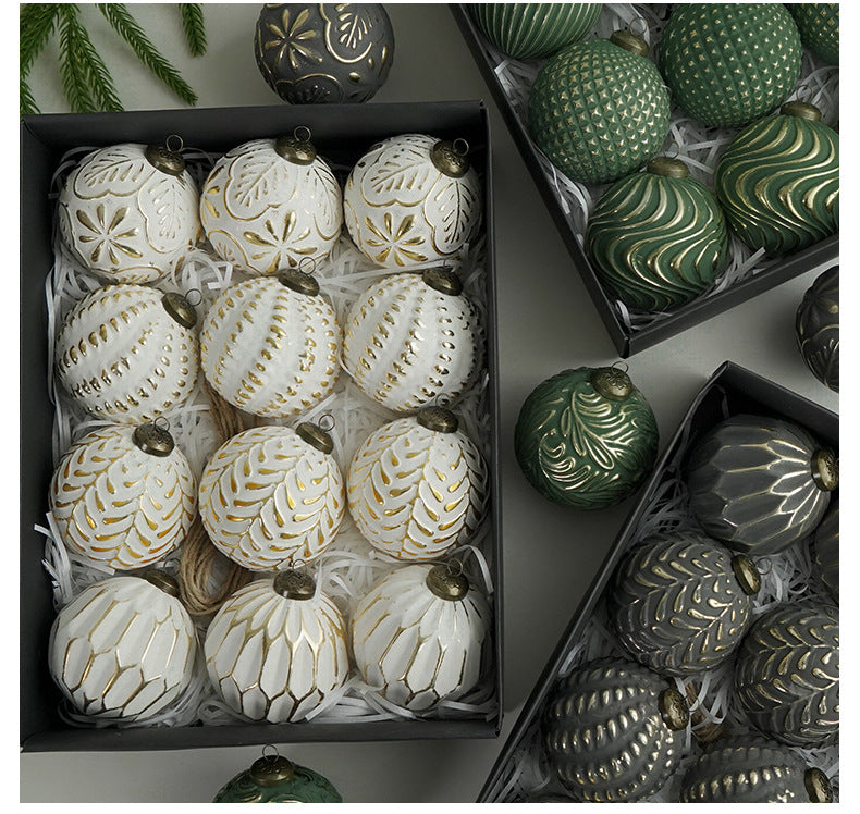 Antique Decorative Christmas Ball Ornament Set