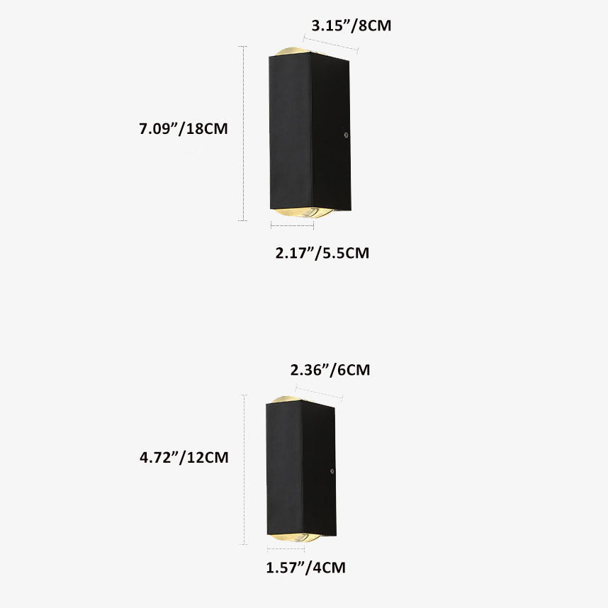 BowLift | Modern Waterproof LED Outdoor Wall Light | Rectangular Up/Down Aluminum Fixture