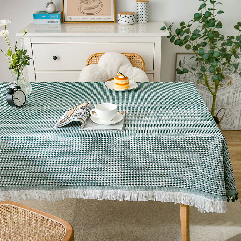 BowLift | Waffle Modern Tablecloth, Knitted Fabric Lace Coffee Cloth, Round Tablecloth, Rectangular Tablecloth