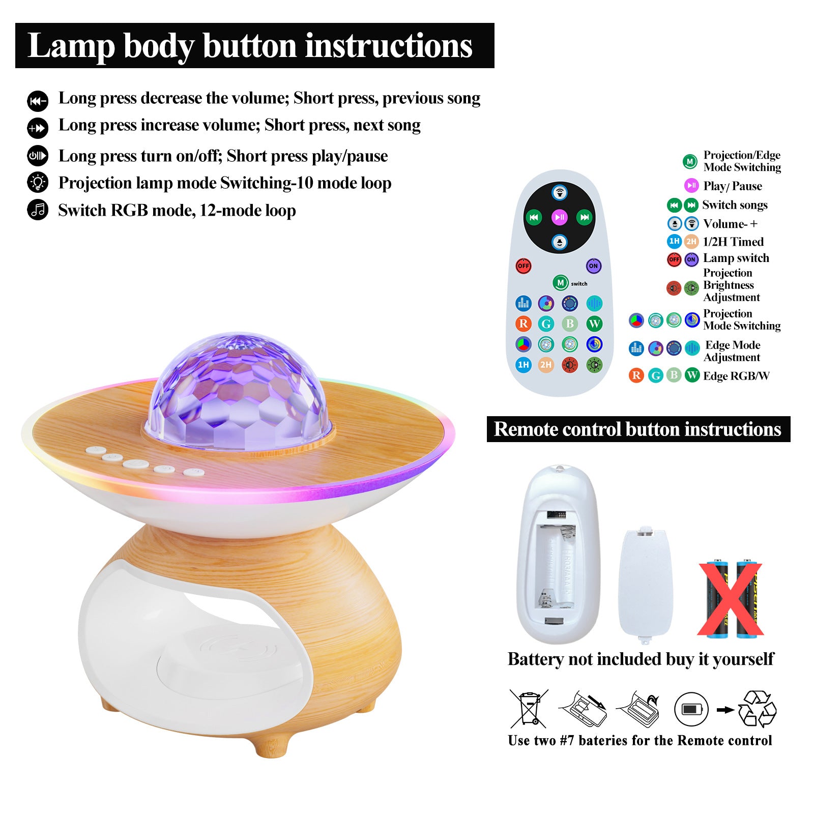 Creative Wireless Charging Night Light Bedroom Desk Projection Lamp