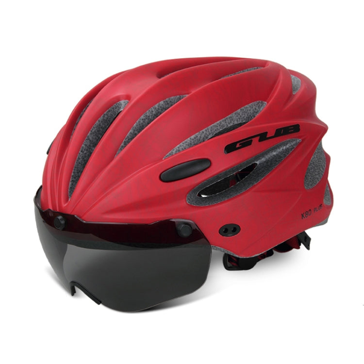 BowLift | GUB K80 Plus Bike Helmet with Visor and Goggles (Red)