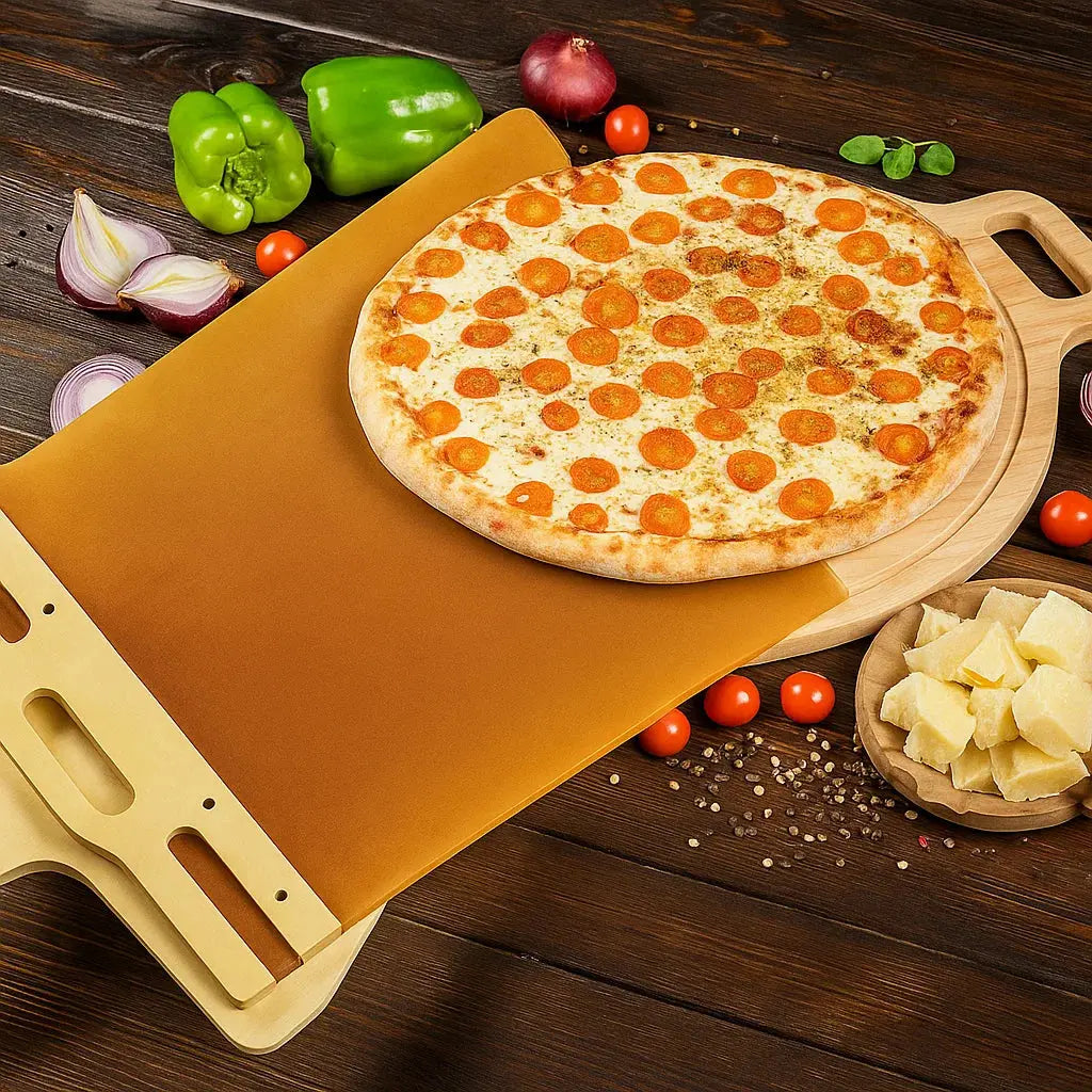 BowLift | Pizza shovel with rolling strap — Dough-friendly sliding tool for perfect pizzas