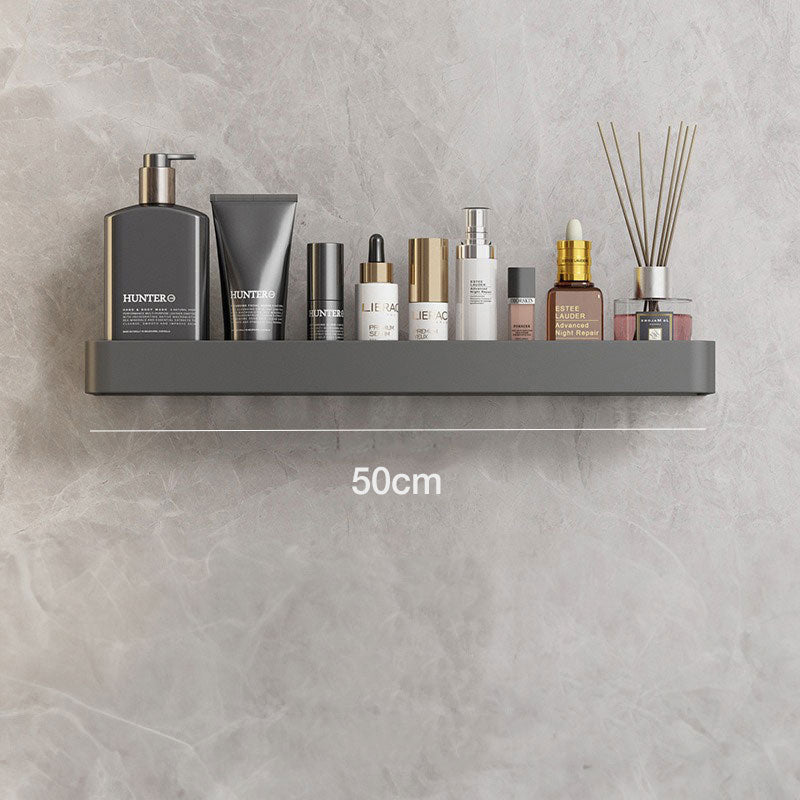 BowLift | Floating Bathroom Shelves with Hooks Without Drilling – Gray, Space-Saving