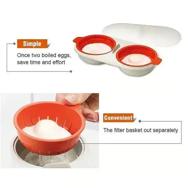 BowLift | Microwave Egg Cooker | Portable | Food-Grade Plastic | 24×11×6 cm