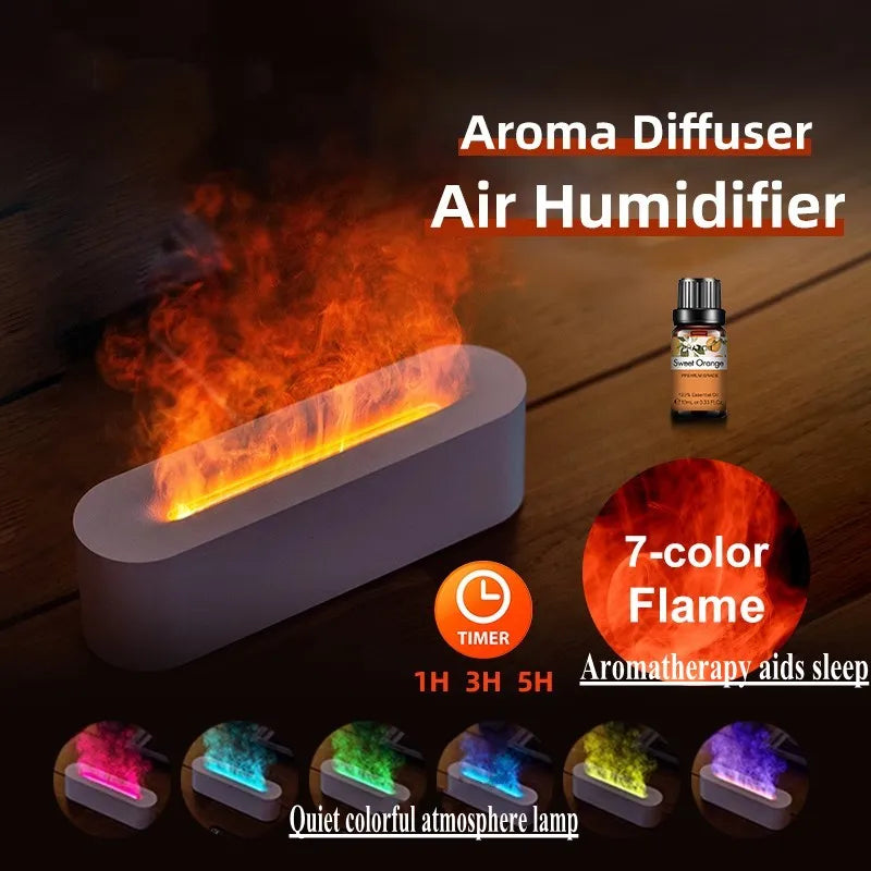 Flammen-Aroma-Diffuser mit 7 Farben | Luftbefeuchter