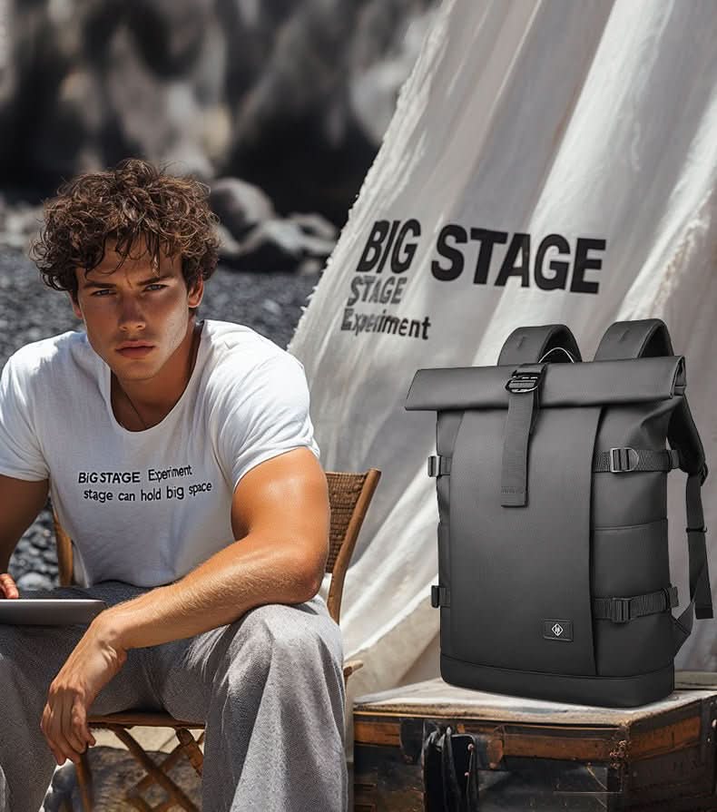 BowLift | Expandable outdoor backpack with laptop compartment, rolltop & theft protection