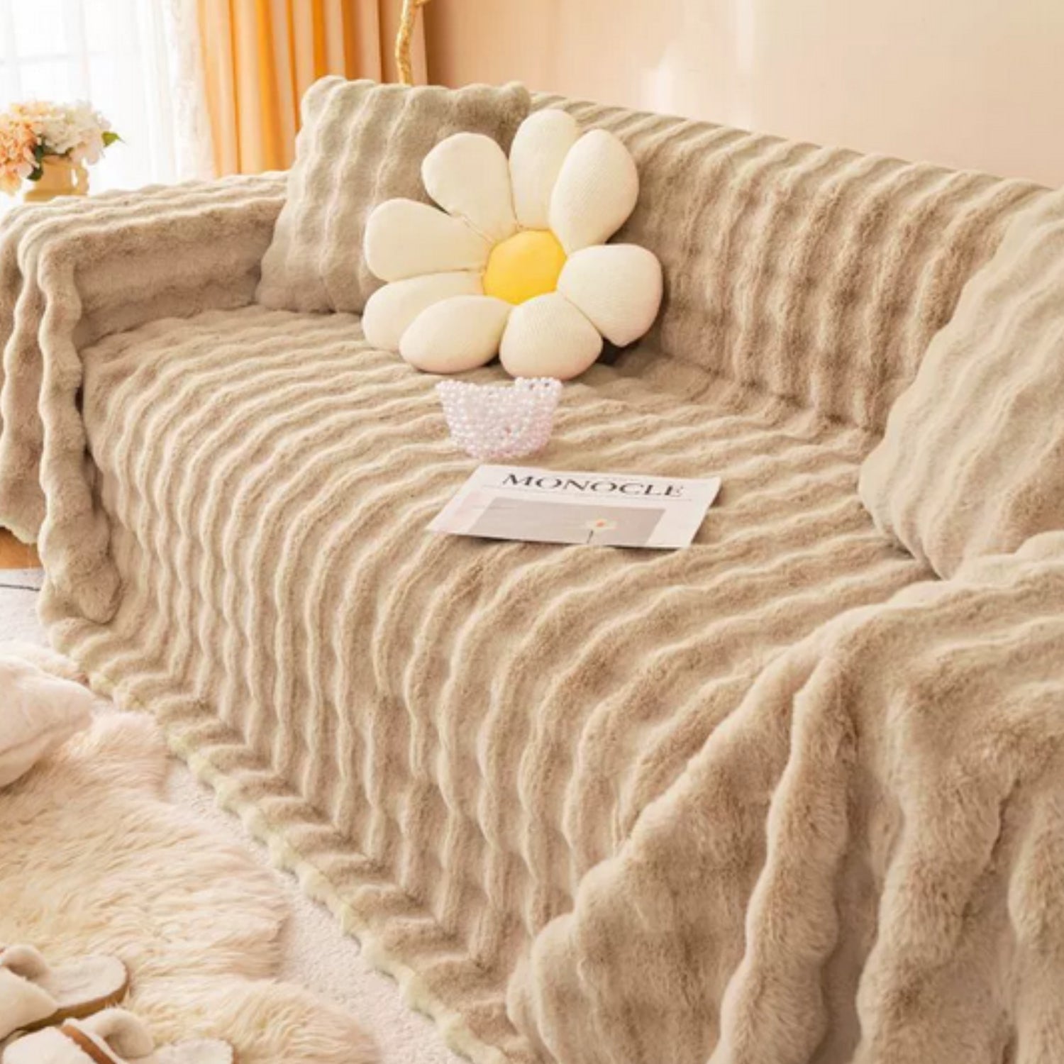 BowLift | Rabbit Faux Fur Blanket Soft Sofa Cover