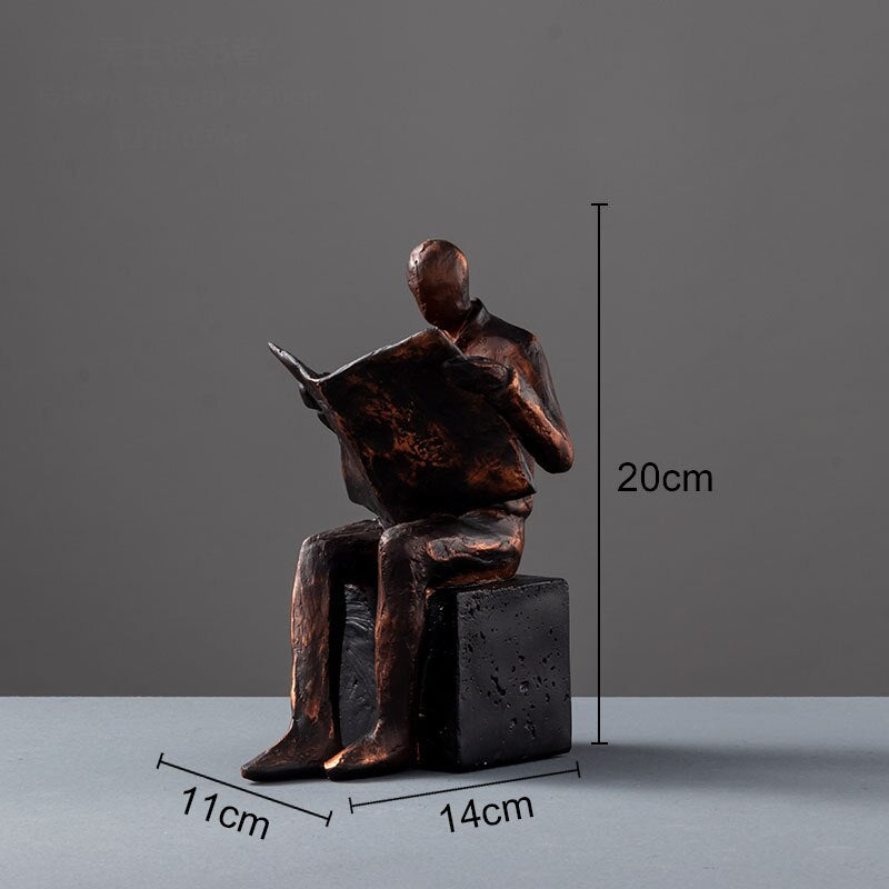 BowLift | Reader Sculpture Book Stand Book Support Abstract Character Resin Statue Desk Decoration Figurines Statuette Nordic Home Décor