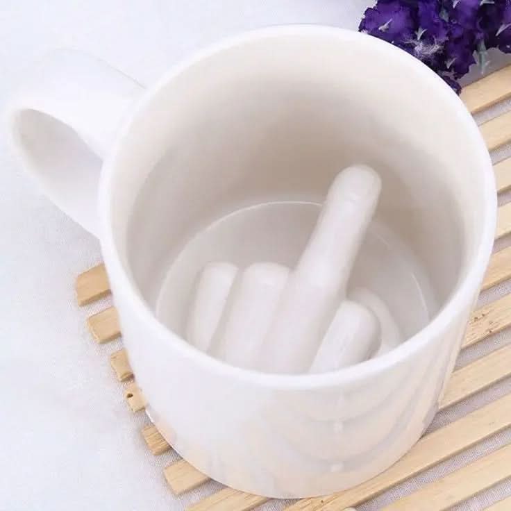 BowLift | Funny Ceramic Mug with Hidden Middle Finger Design