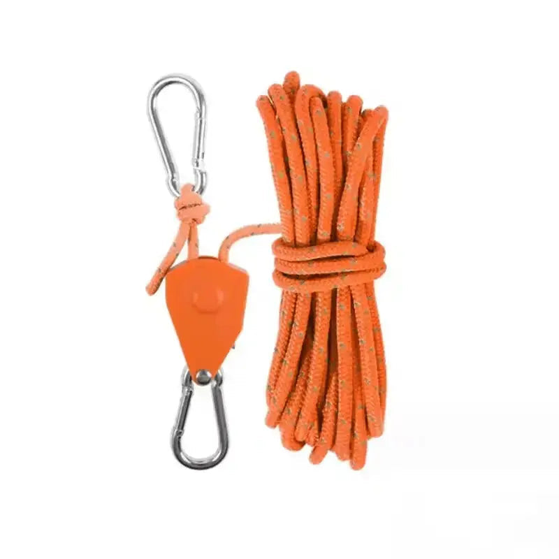 BowLift | Reflective Outdoor Rope Set – With Carabiner, Hooks & Tensioner for Tent & Camping (4 Pieces)