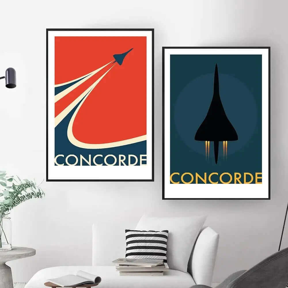 BowLift | Retro Concorde Airplane Poster on Canvas