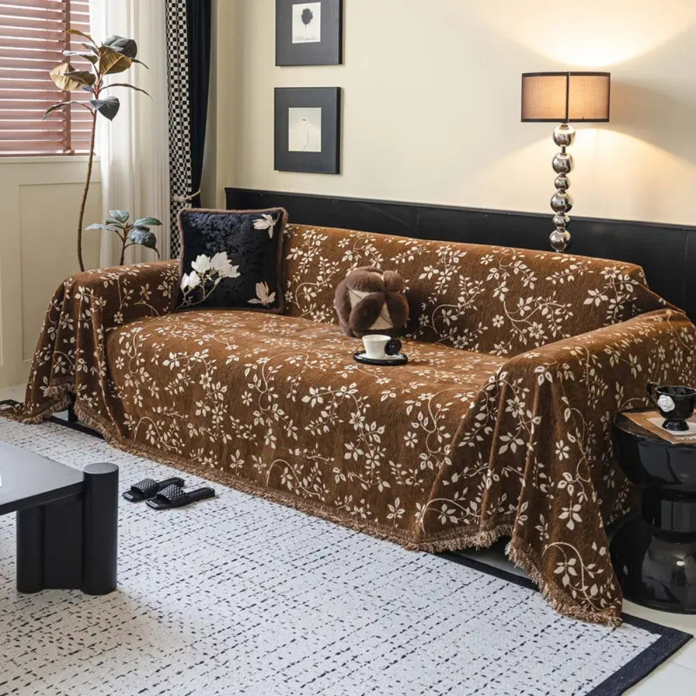 BowLift | Rustic Blossom Ivory Floral Sofa Cover