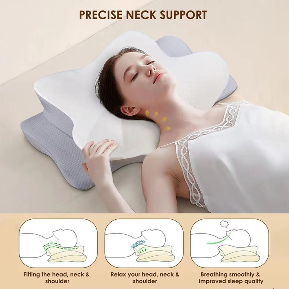 BowLift | Ergonomic Cervical Memory Foam Pillow for Neck and Shoulder Support