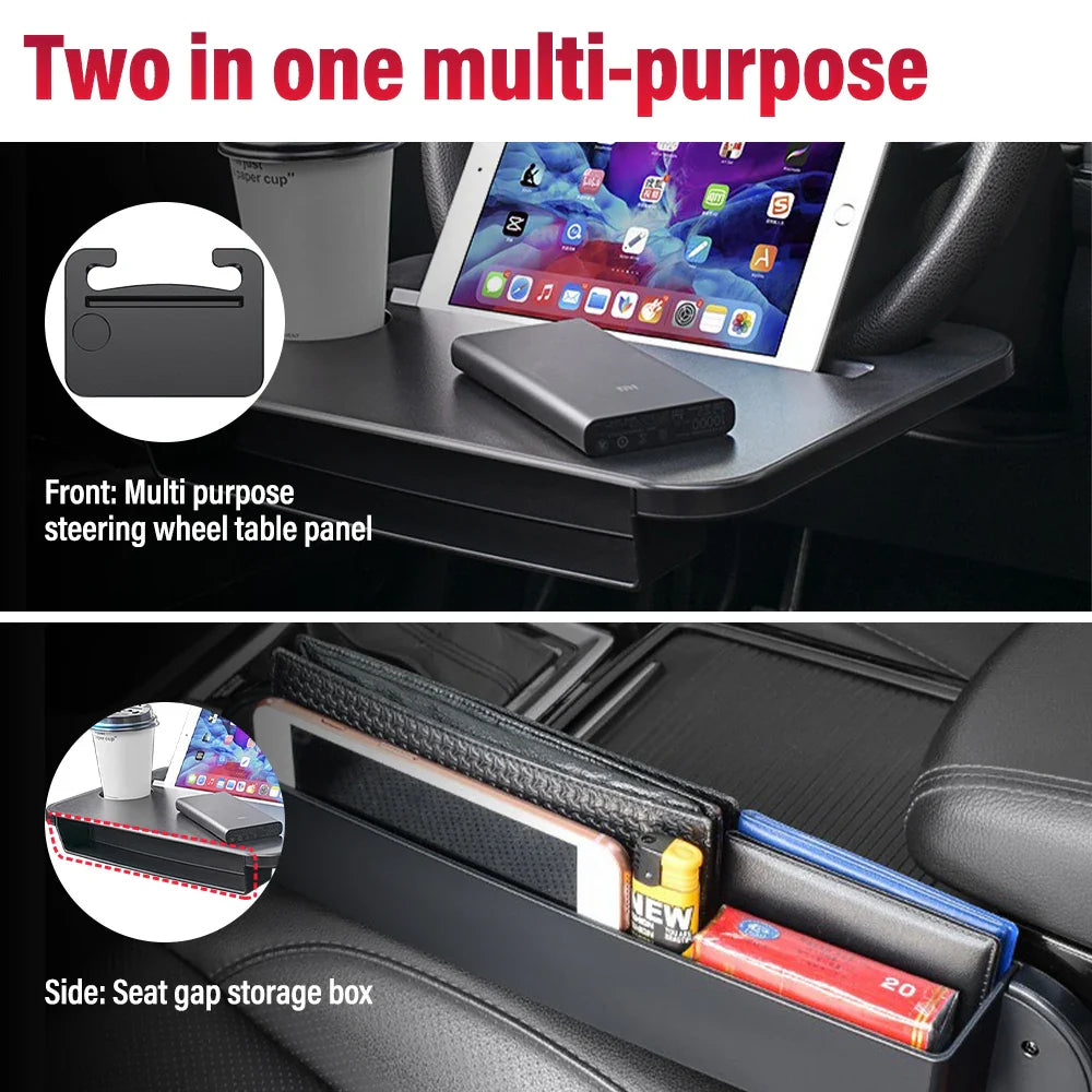 BowLift | 2 In 1 Car Steering Dine with Seat Gap Organizer
