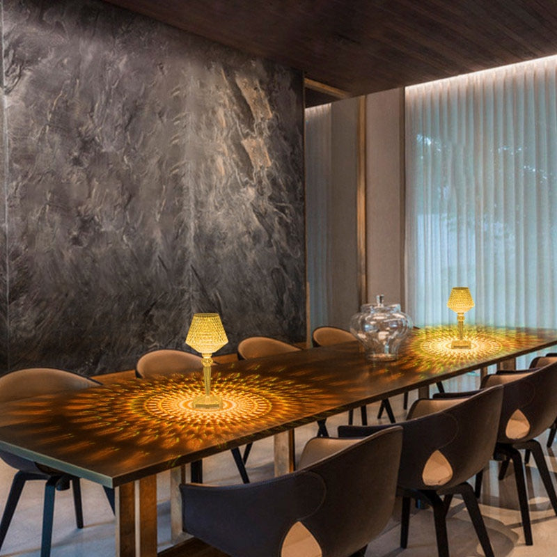 BowLift | Diamond Glow Rechargeable Crystal Table Lamp