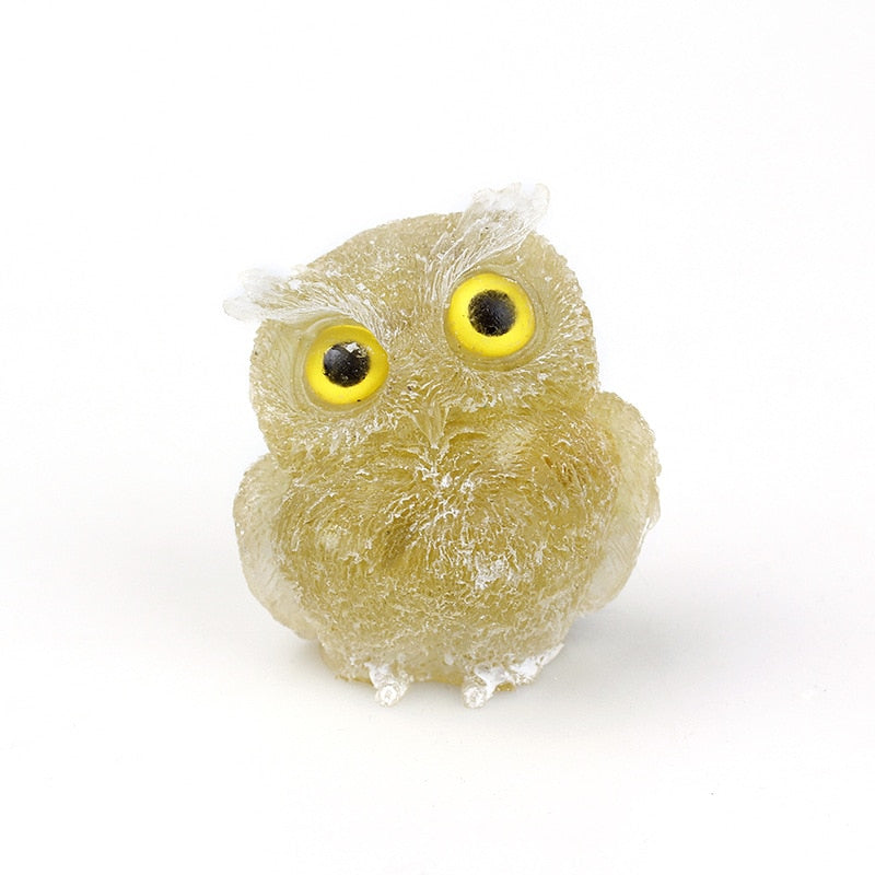 BowLift | Natural Crystal Owl Figurine: Handmade Collector's Item