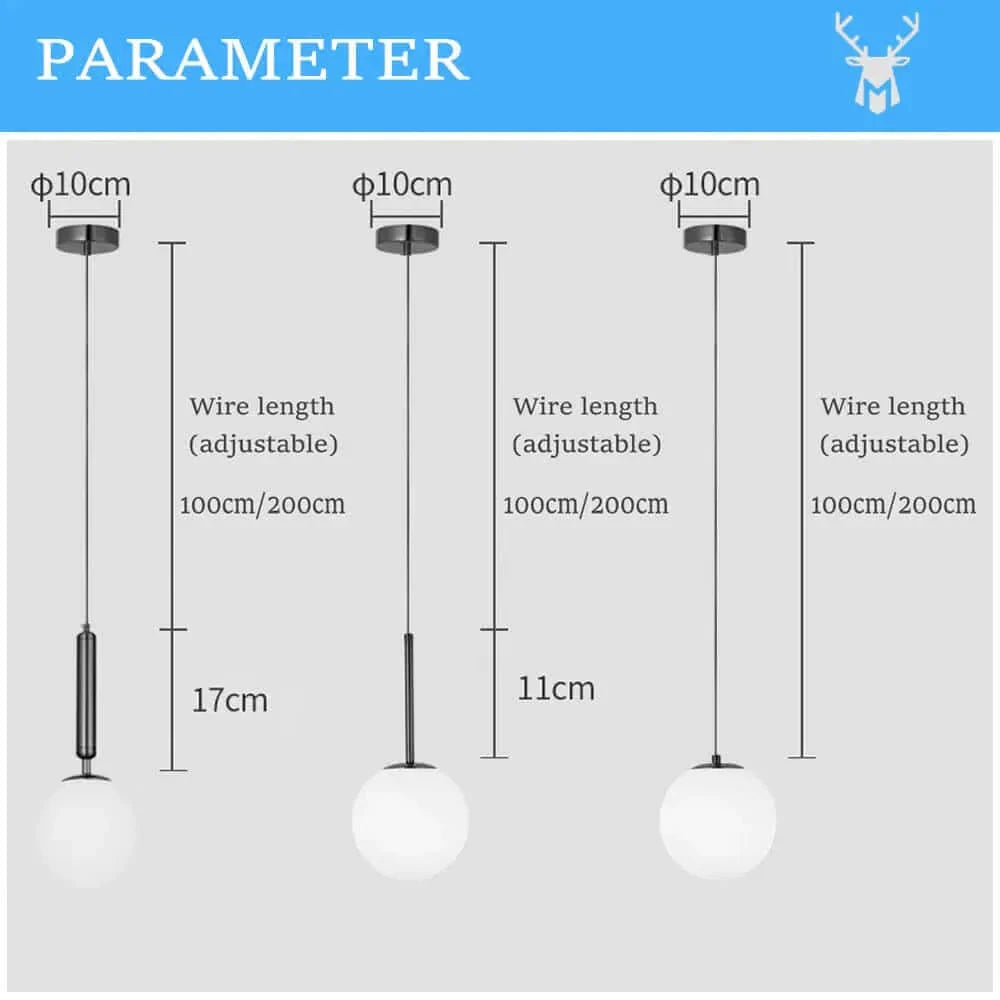 BowLift | Mid-Century Modern Glass Ball Pendant Light