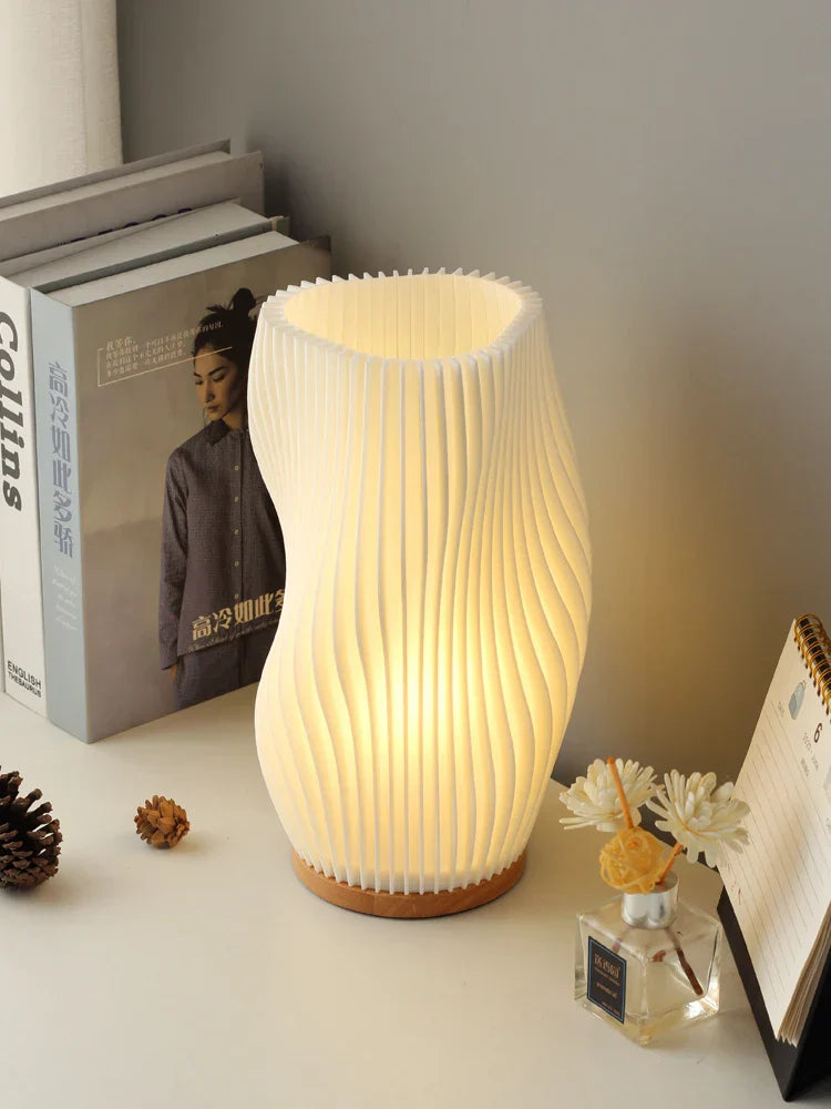 BowLift | Frenchlight Table Lamp - Elegant Pleated Table Lamp in French Cream for Atmospheric Spaces