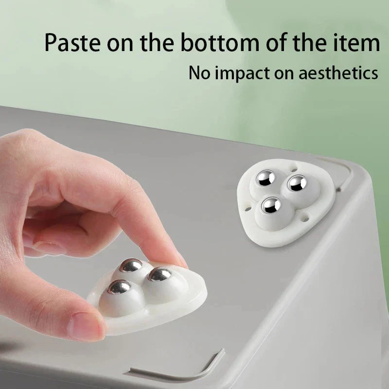 BowLift | Self-Adhesive Full Rotating Furniture Mover Wheel Rollers