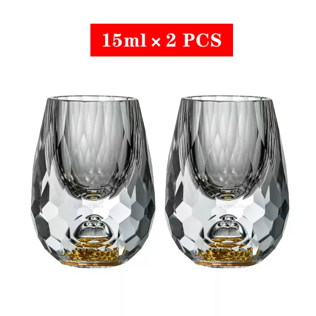 BowLift | Crystal Glass Whiskey Glasses Bar Liqueur Sphere Cups Sake and Shochu Double-Walled Thick Bottoms Small Capacity Tea Cups