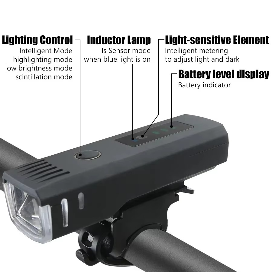 BowLift | USB Rechargeable Bike Front and Rear Light Set with LED Headlamp for Night Cycling