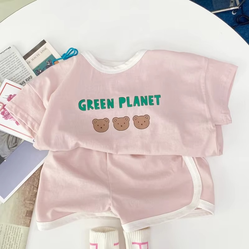 BowLift | 2PCS Summer Baby Outfit Set, Cotton Short Sleeve Top and Shorts for Infants and Toddlers