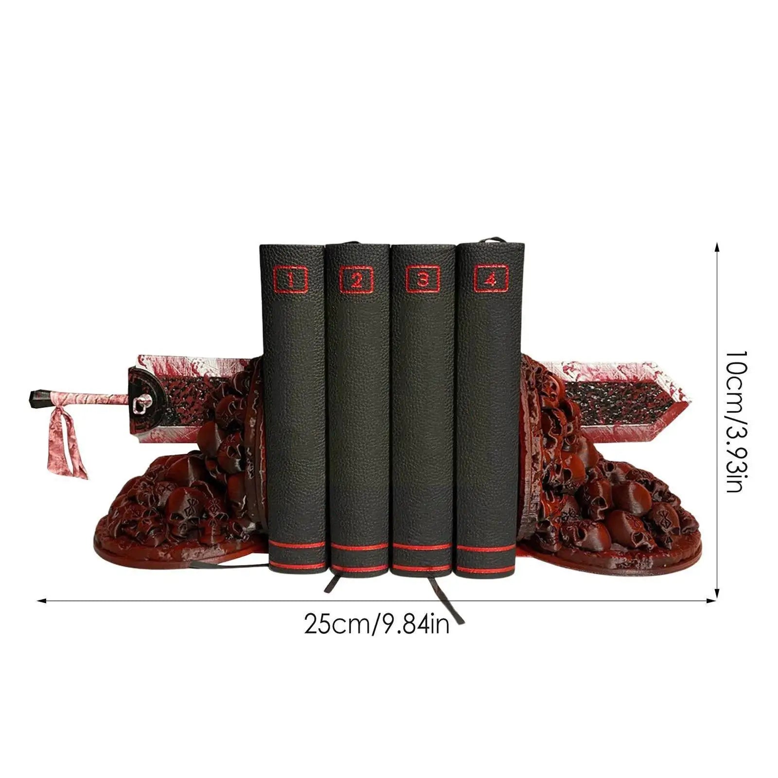 BowLift | Berserk Bookends Furious Bookends Dragon Hunter Resin Craft Study Art Decorative Ornament Home Desk Bookshelf T4z7
